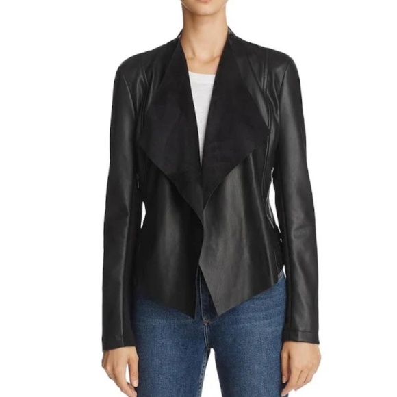 soft leather waterfall jacket